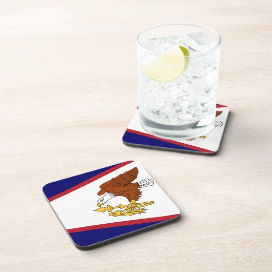 Onderzetter van harde kunststof met vlag van Ameri (Rechterzijde)