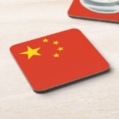Onderzetter van harde kunststof met vlag van China (Linkerzijde)