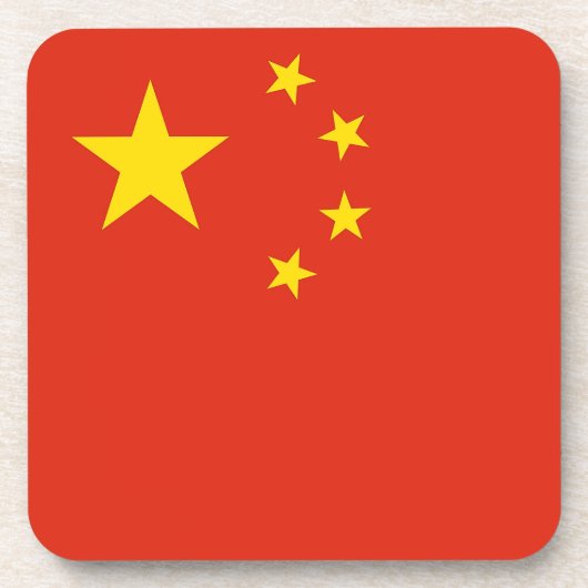Onderzetter van harde kunststof met vlag van China (Voorkant)