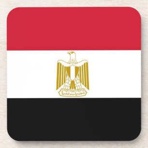 Onderzetter van harde kunststof met vlag van Egypt