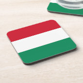 Onderzetter van harde kunststof met vlag van Honga (Linkerzijde)