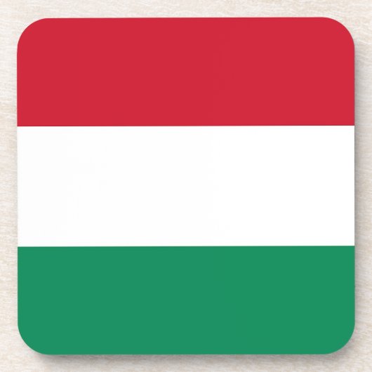 Onderzetter van harde kunststof met vlag van Honga (Voorkant)