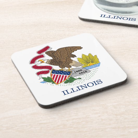 Onderzetter van harde kunststof met vlag van Illin (Linkerzijde)