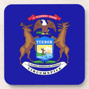 Onderzetter van harde kunststof met vlag van Michi