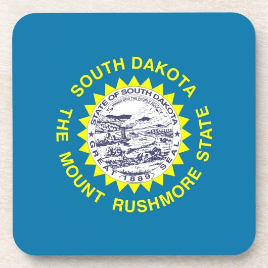 Onderzetter van harde kunststof met vlag van South (Voorkant)