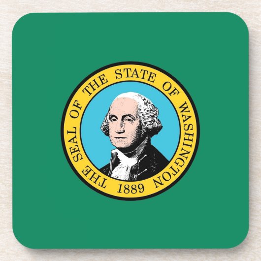 Onderzetter van harde kunststof met vlag van Washi (Voorkant)