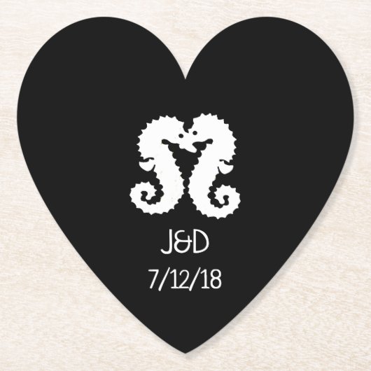 Onderzetter van het hart van het zwarte en witte z (Voorkant)