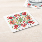 Onderzetter van het Hongaarse Design Red Flowers S (Schuin)