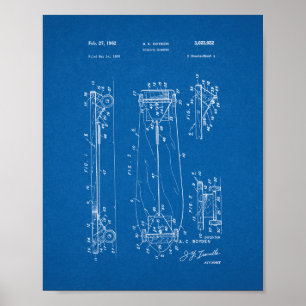 Onderzetter van het kind - Skateboard Patent - Bla Poster