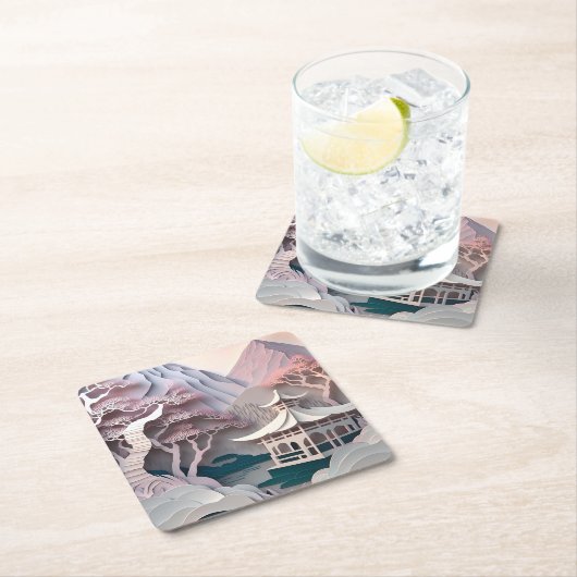 Onderzetter van het Landschap Square Paper Cutout (Insitu)