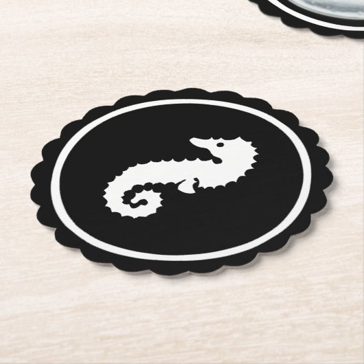 Onderzetter van het zwarte en witte zeehondenwedde (Gekanteld)