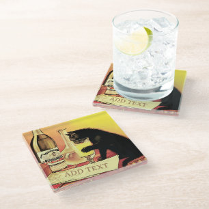 Onderzetter van katten- en wijnglas glazen onderzetter