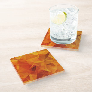 onderzetter van Oranje en ambervormig glas
