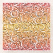 Onderzetter van rood geel glas (Voorkant)