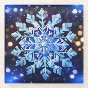 Onderzetter van sneeuwvlokglas