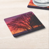 Onderzetter van Tree and Sunset (Schuin)