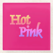 Onderzetter van warmroze glas glazen onderzetter (Voorkant)