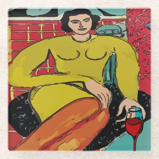 Onderzetter van wijnglas glazen onderzetter (Voorkant)