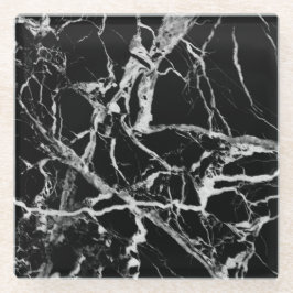 Onderzetter van zwarte en witte marmer
