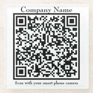 Onderzetter-vierkant Glass QR-code Glazen Onderzetter