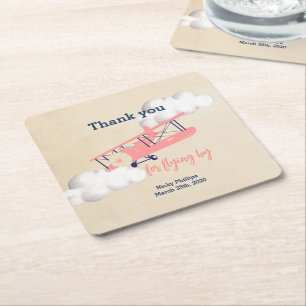 Onderzetter Vierkant vliegtuigpapier,