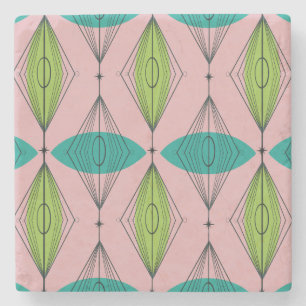 Onderzetter voor atoomroze ovale en Starburst marm