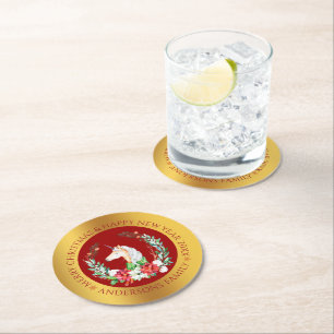 Onderzetter voor kerstcadeaupapier, eenhoorn goude