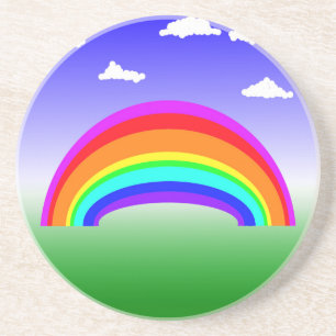 Onderzetter voor regenboog en wolken
