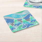 Onderzetter winterbomen vierkant (Schuin)