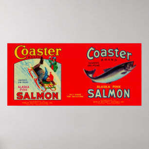 Onderzetter zalmlabel poster