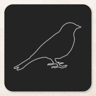 Onderzetter zwarte vogel