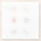 Onderzetters Harten met bloemen (Achterkant)