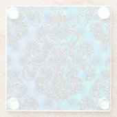 Onderzetters met 2-toon blauw zilver glitter (Achterkant)