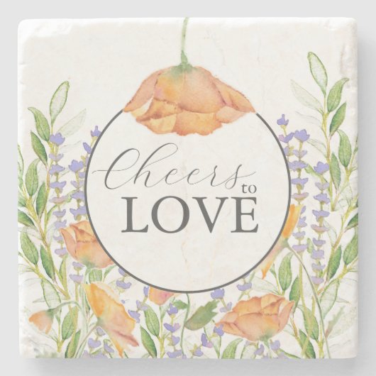 Onderzetters Proost Wildflower Bruiloft Thema (Voorkant)