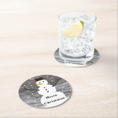 Onderzetters pulp board rustige kerst sneeuwman (Insitu)