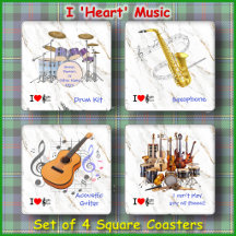 ONDERZETTERS SET (4) - I Heart Music - Vierkant