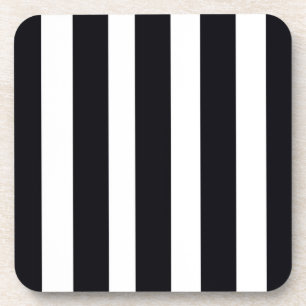 ONDERZETTERS (Set van 6) Elegante zwart-witte stre