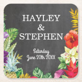 Onderzetters Tropische Aloha Lights bruiloft (Voorkant)