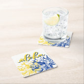 Onderzetters van Aloha Blue Yellow Cereus Flowers (Insitu)