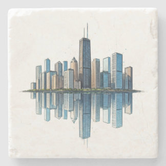 Onderzetters van Chicago Skyline