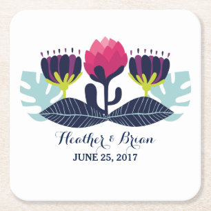 Onderzetters van Funky Floral Wedding Paper