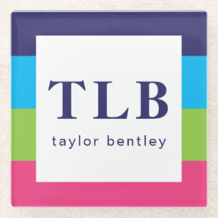 Onderzetters van glassend glas, met gladde strepen