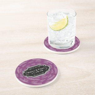 Onderzetters van het Rustic Plum Feather Pattern W