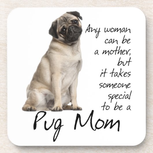 Onderzetters van pug mama (Voorkant)