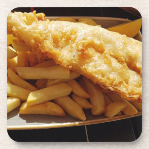 onderzetters van vis en chips