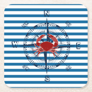 Onderzetters voor compass Blue en White Strip Pape