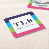 Onderzetters voor gemonogd papier met Bright Rugby (Schuin)