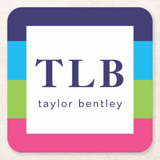 Onderzetters voor gemonogd papier met Bright Rugby (Voorkant)