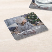 Onderzetters voor kerstfotopapier voor fijne kerst (Schuin)