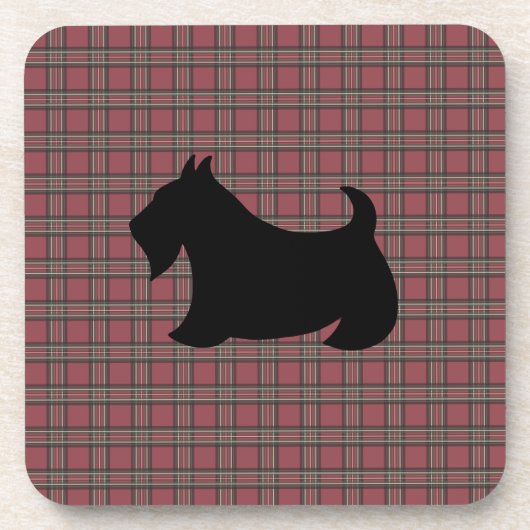 Onderzetters voor kersttaarten met Schotse terrier (Voorkant)